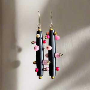Bantu Knot Earrings (Pink)