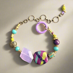 Lavender Song Kazuri Bracelet