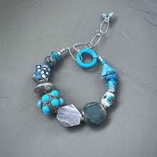 Load image into Gallery viewer, Bepebbled Turquoise Kazuri Bracelet