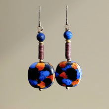 Load image into Gallery viewer, Painter&#39;s Dream Kazuri Earrings