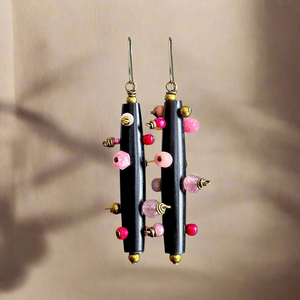 Bantu Knot Earrings (Pink)