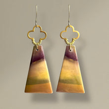 Load image into Gallery viewer, Brass + Stone Earrings: Mookaite Jasper