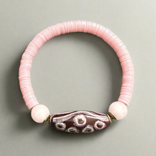 Load image into Gallery viewer, Cocoa Rose Kazuri Bracelet