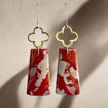 Load image into Gallery viewer, Brass + Stone Earrings: Noreena