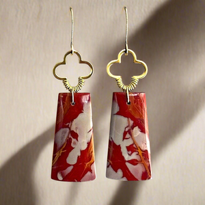Brass + Stone Earrings: Noreena
