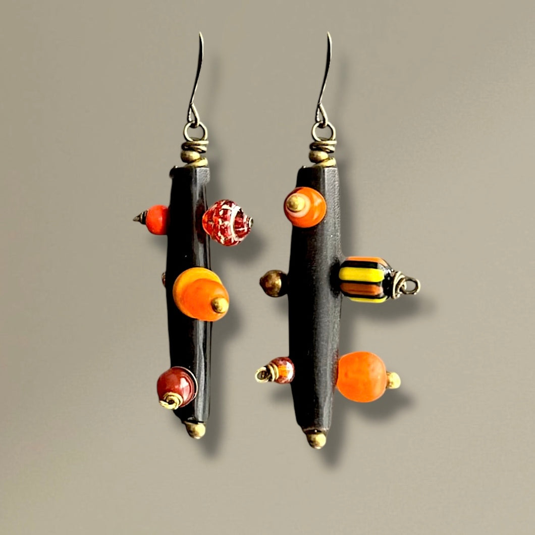 Bantu Knot Earrings (Citrus/ Medium)