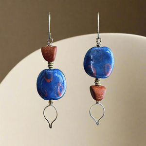 Blue Tie Kazuri Earrings