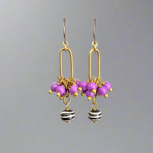 Lavender Crane Earrings