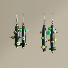 Load image into Gallery viewer, Bantu Knot Earrings (Green)
