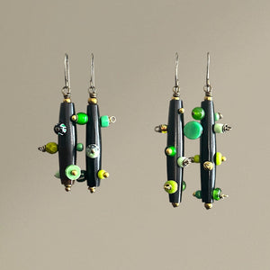 Bantu Knot Earrings (Green)