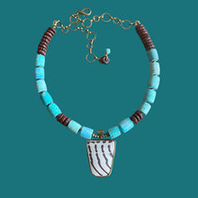 Load image into Gallery viewer, Blue Zebra Necklace