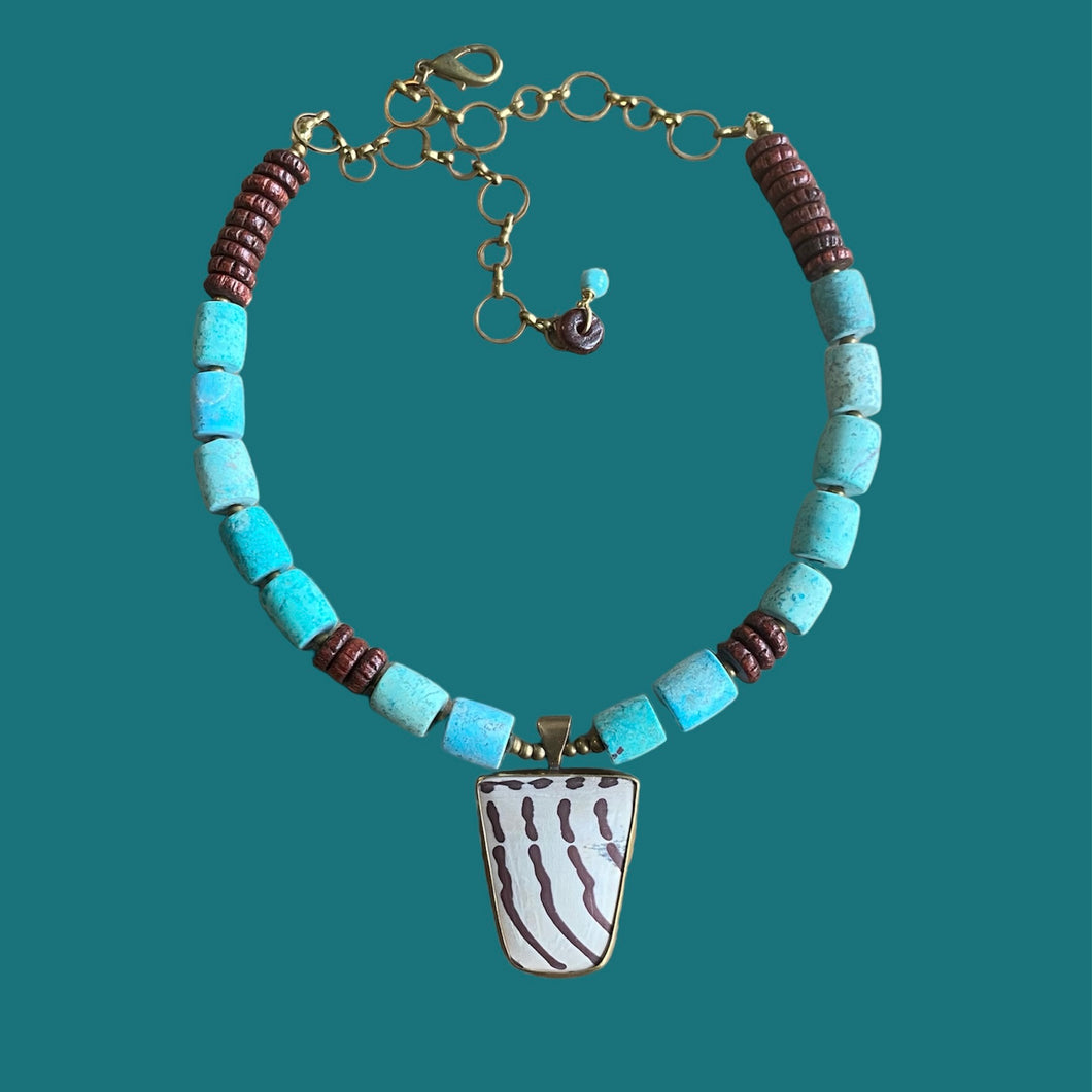 Blue Zebra Necklace