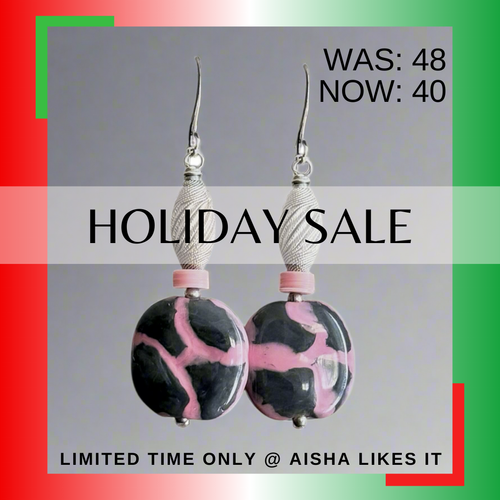 Pink Giraffe Kazuri Earrings