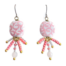 Load image into Gallery viewer, Pink Starfish Kazuri Earrings