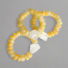 Load image into Gallery viewer, Rocks: Rough Cut Quartz and African Beaded Bracelet