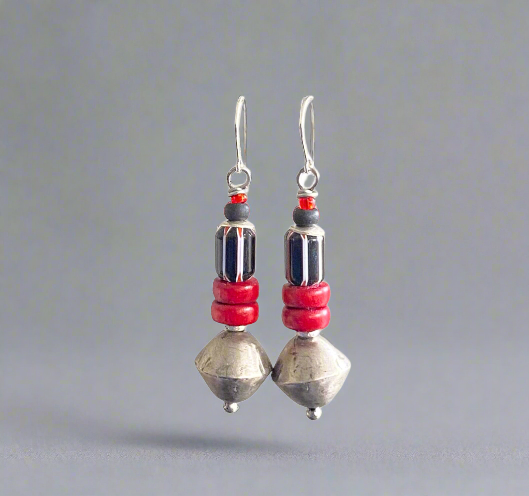 Tribal Holiday Drum Earrings