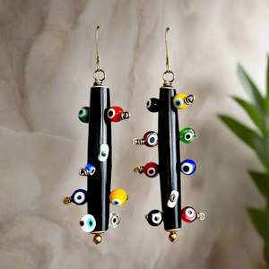 Bantu Knot Earrings (Evil Eye 2/ Large)