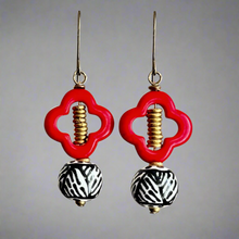 Load image into Gallery viewer, Fleur de Lis Kazuri Earrings