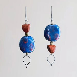 Blue Tie Kazuri Earrings