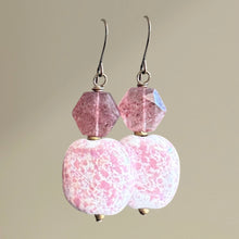 Load image into Gallery viewer, Strawberries &amp; Cream Kazuri Earrings