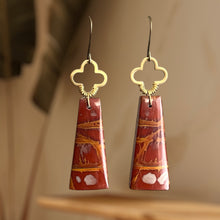 Load image into Gallery viewer, Brass + Stone Earrings: Noreena