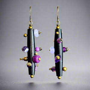 Bantu Knot Earrings (Purple)