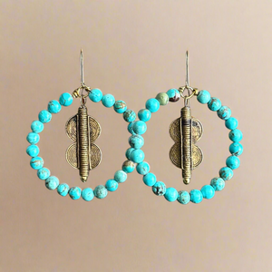 Turquoise Ashanti Hoops
