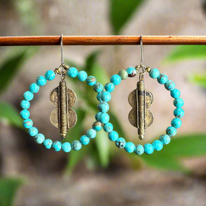 Turquoise Ashanti Hoops