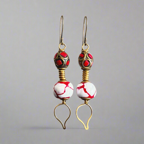 Aflame Kazuri Earrings