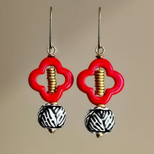 Load image into Gallery viewer, Fleur de Lis Kazuri Earrings