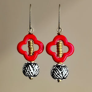 Fleur de Lis Kazuri Earrings