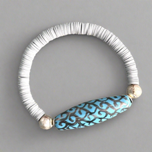 Load image into Gallery viewer, Sea Scrolls Kazuri Bracelet