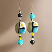 Load image into Gallery viewer, Borders Kazuri Earrings