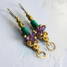 Load image into Gallery viewer, Umoja Amethyst Stacked Earrings