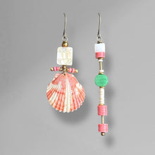 Load image into Gallery viewer, Pink Scallop Mismatched Earrings