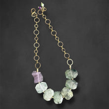 Load image into Gallery viewer, Prehnite and Amethyst Necklace