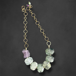 Prehnite and Amethyst Necklace