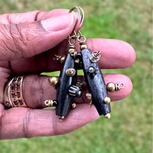 Load image into Gallery viewer, Black Bantu Knot Earrings (#7in7earrings)