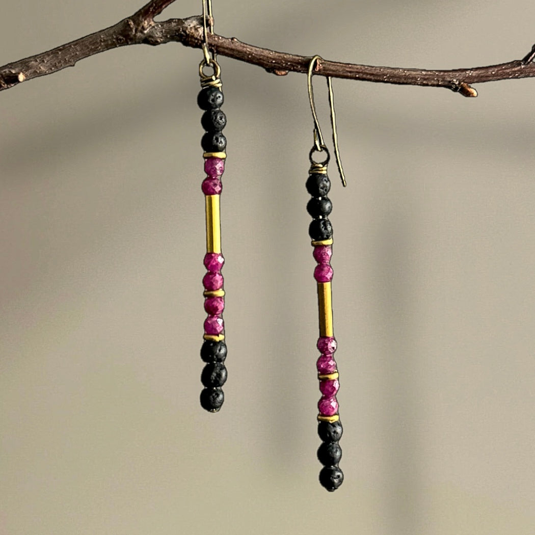 Ruby Tracks Earrings  (#7in7earrings)