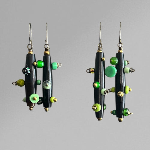 Bantu Knot Earrings (Green)