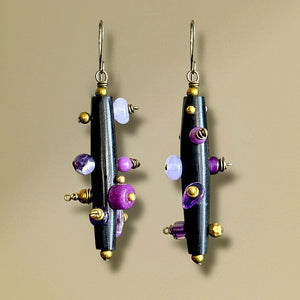 Bantu Knot Earrings (Purple)