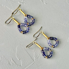 Load image into Gallery viewer, Luna Iolite Hoops