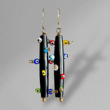 Load image into Gallery viewer, Bantu Knot Earrings (Evil Eye/ Large)