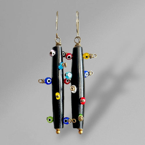 Bantu Knot Earrings (Evil Eye/ Large)