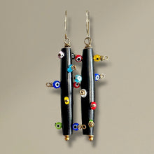 Load image into Gallery viewer, Bantu Knot Earrings (Evil Eye/ Large)