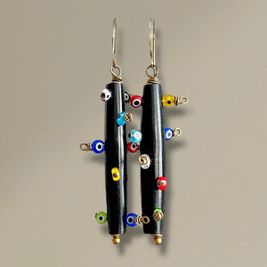 Bantu Knot Earrings (Evil Eye/ Large)