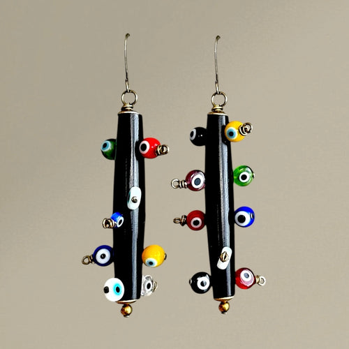 Bantu Knot Earrings (Evil Eye 2/ Large)