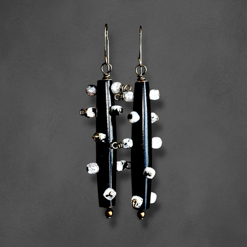 Gemstone Bantu Knot Earrings: Moonstone