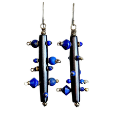 Load image into Gallery viewer, Gemstone Bantu Knot Earrings: Lapis