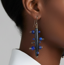Load image into Gallery viewer, Gemstone Bantu Knot Earrings: Lapis